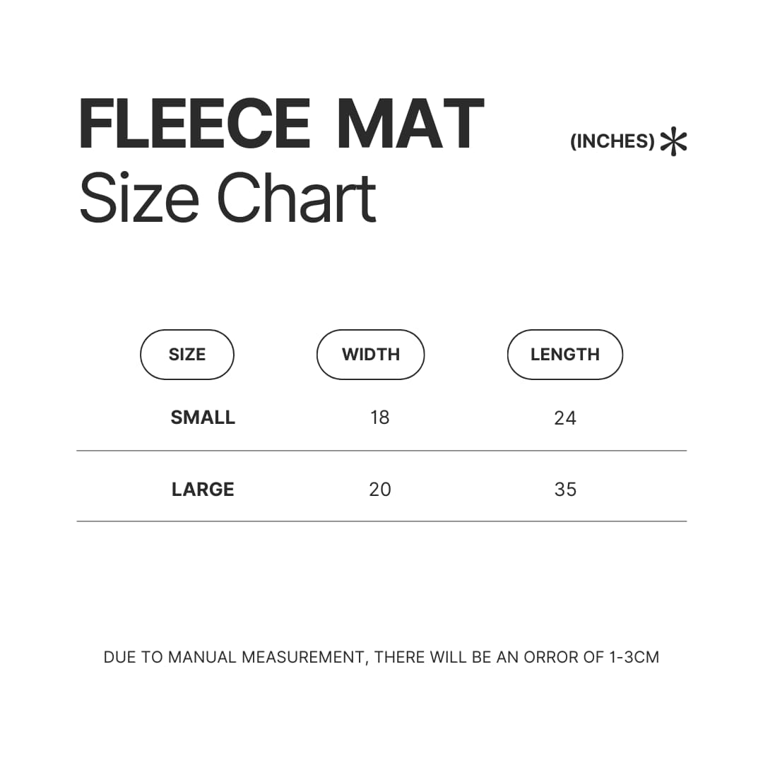 Fleece Mat Size Chart - Shugo Chara Store