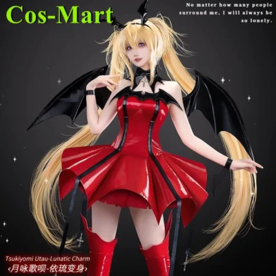 Shugo Chara Tsukiyomi Utau Cosplay Costume Demon Red Gorgeous
